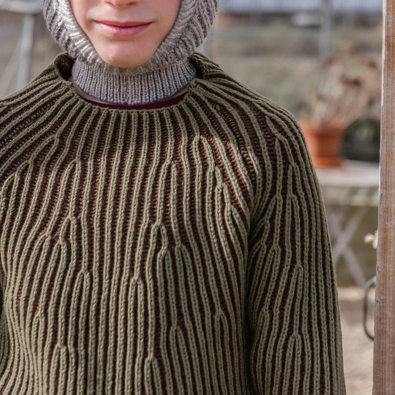 Afron Brioch Knit Pullover - 100% Merino - Mallow/Paprika (6-10y) *Last ones