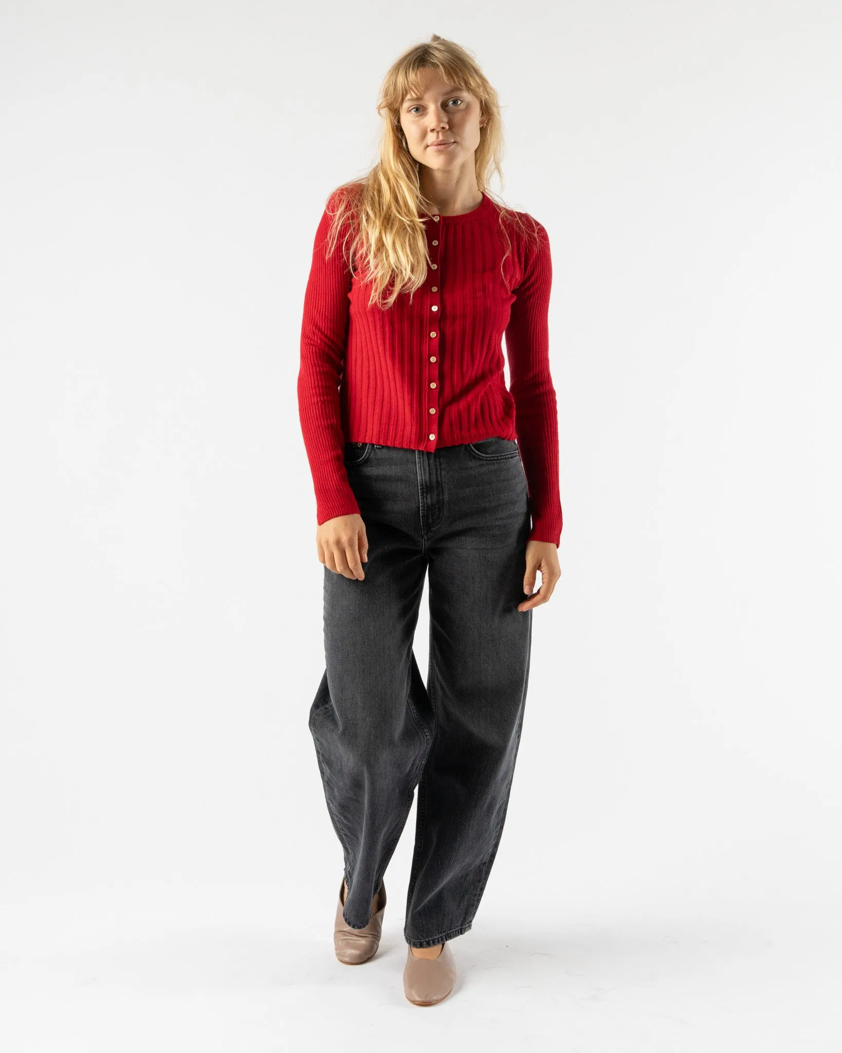 Alex Mill Kristin Ribbed Sweater in Crimson