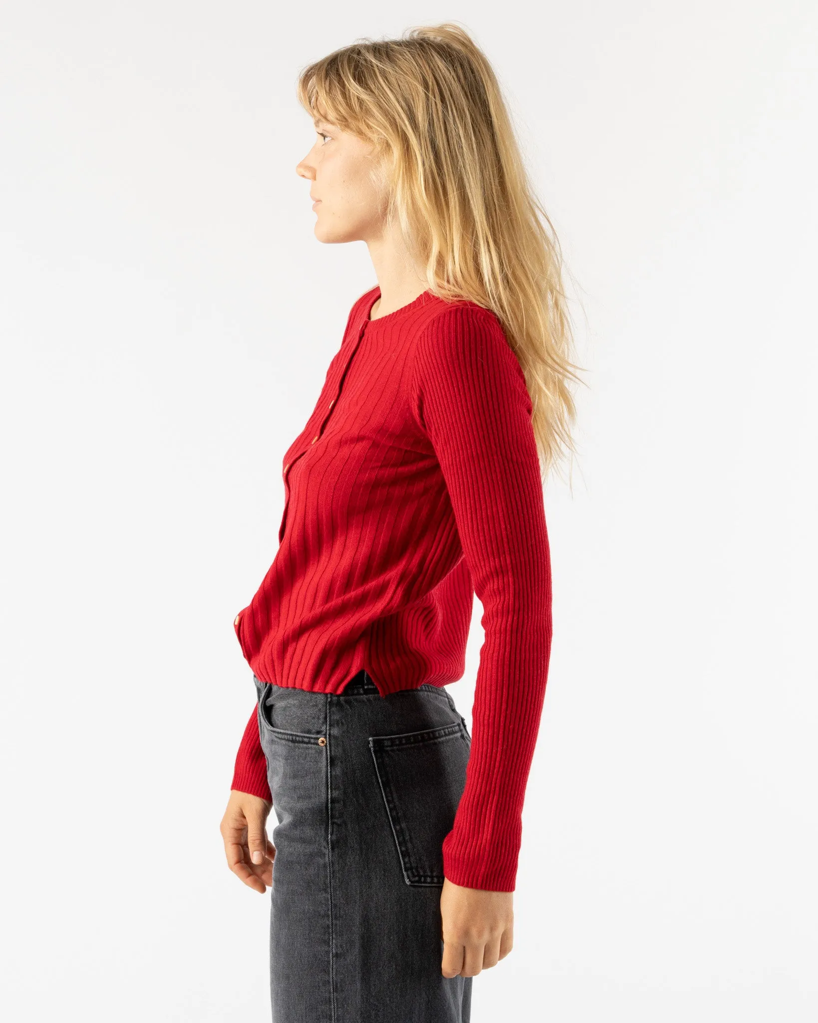 Alex Mill Kristin Ribbed Sweater in Crimson