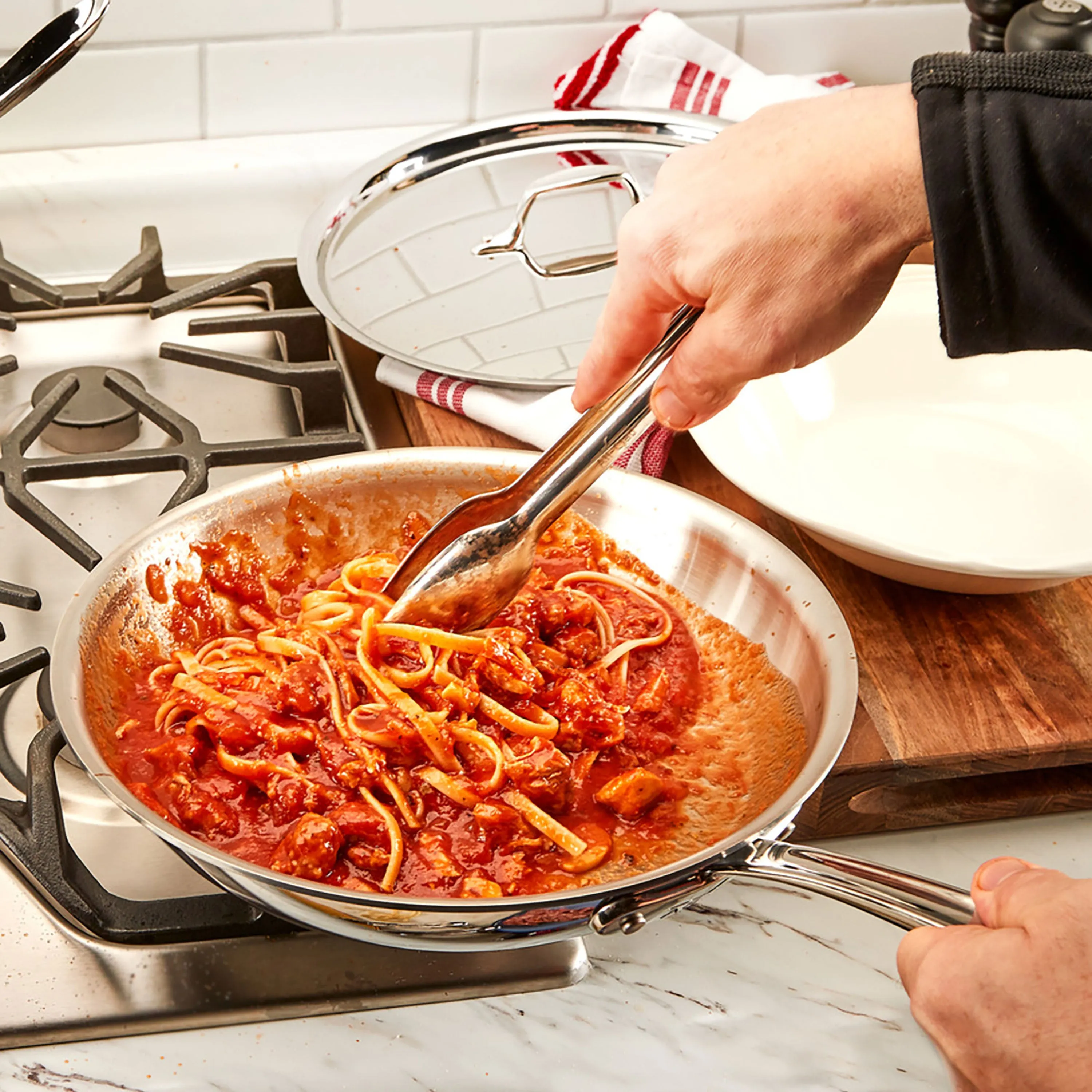 All-Clad d3 Stainless 12" Fry Pan with Lid