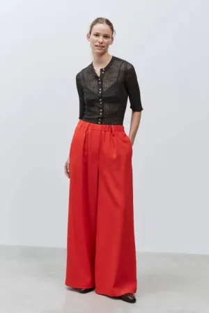 Alysi Creme - Wool Trousers: Red