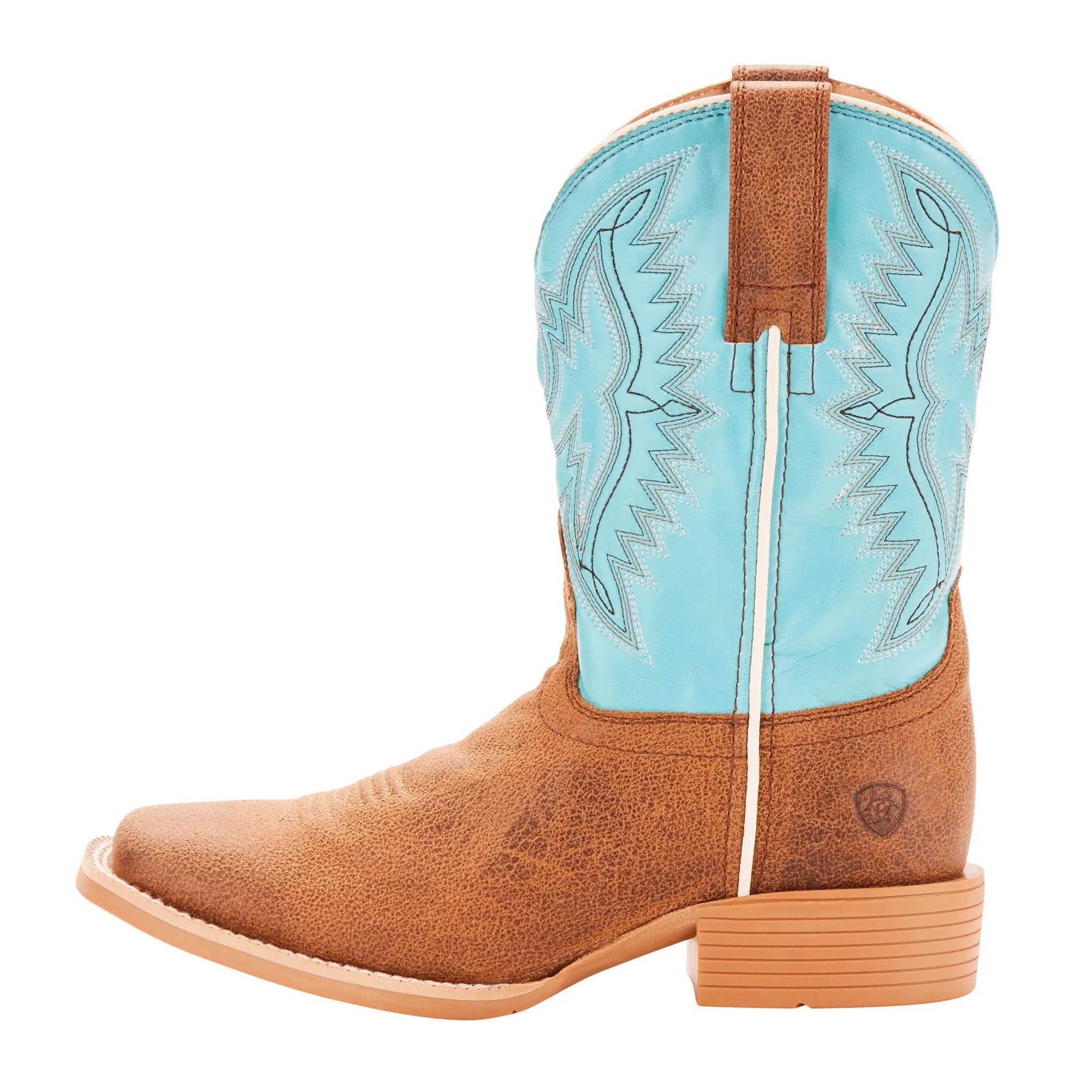 Ariat Kid's Tan and Blue Bristo Square Toe Boot