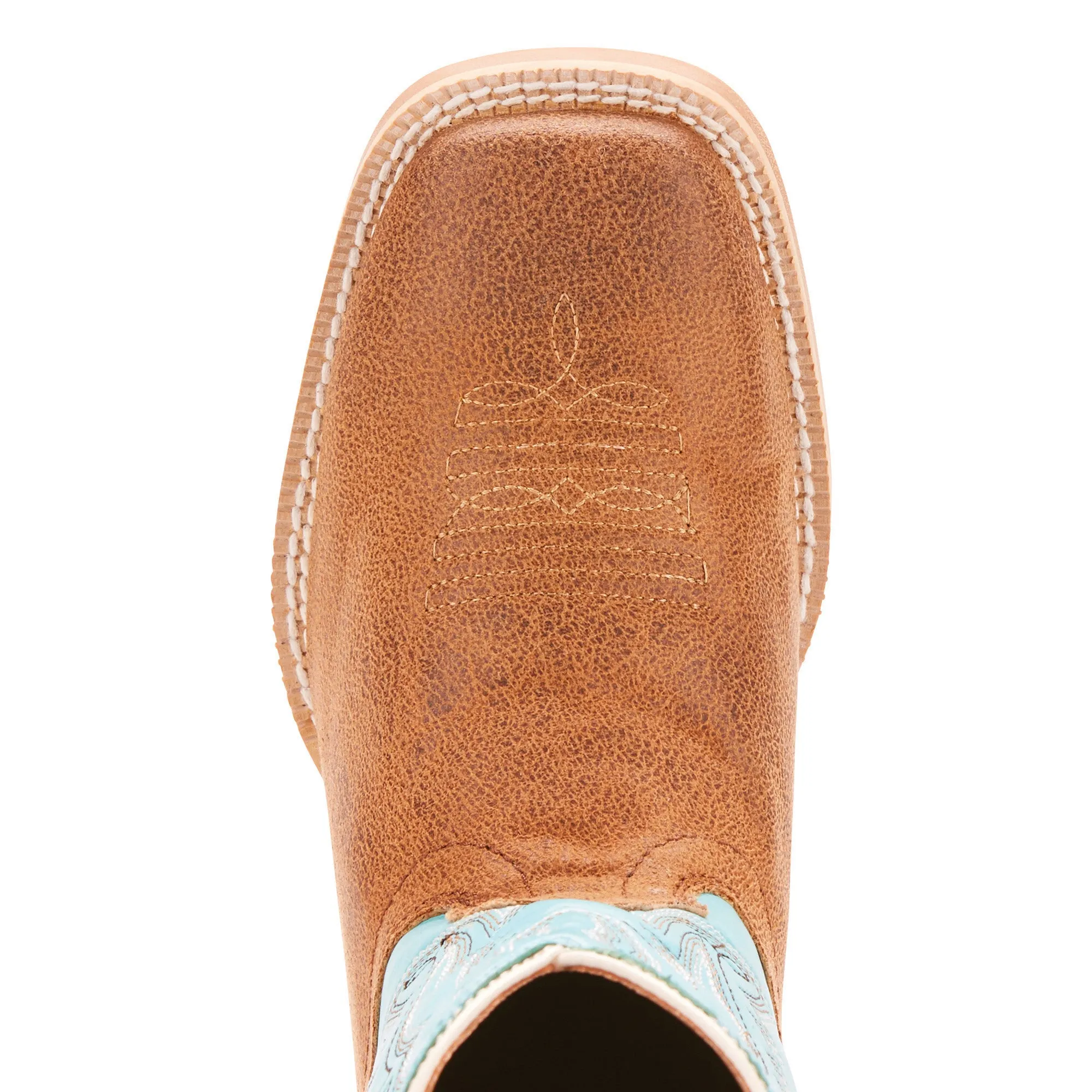 Ariat Kid's Tan and Blue Bristo Square Toe Boot