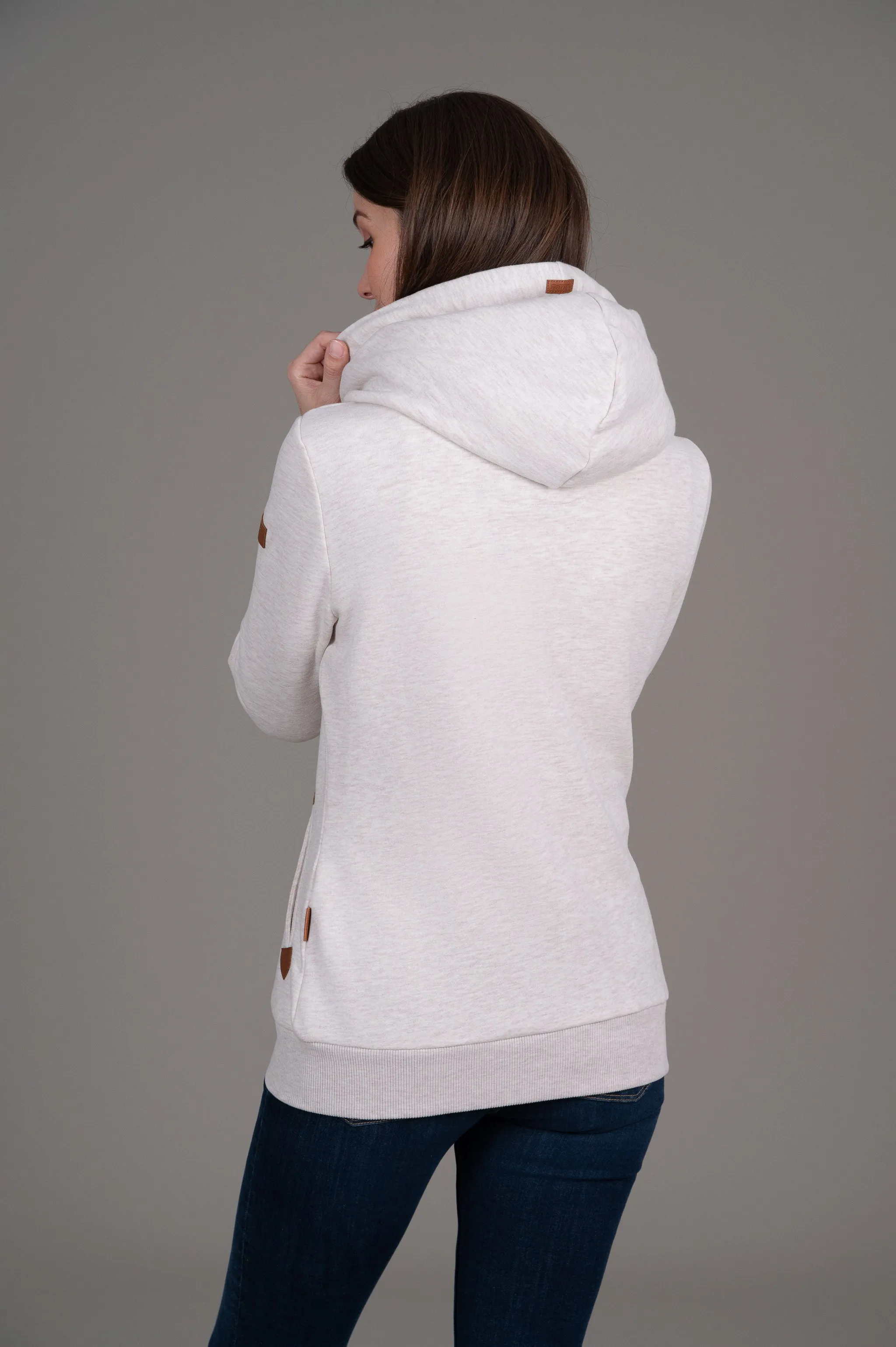 Athena Heather Oatmeal Full-Zip Hoodie