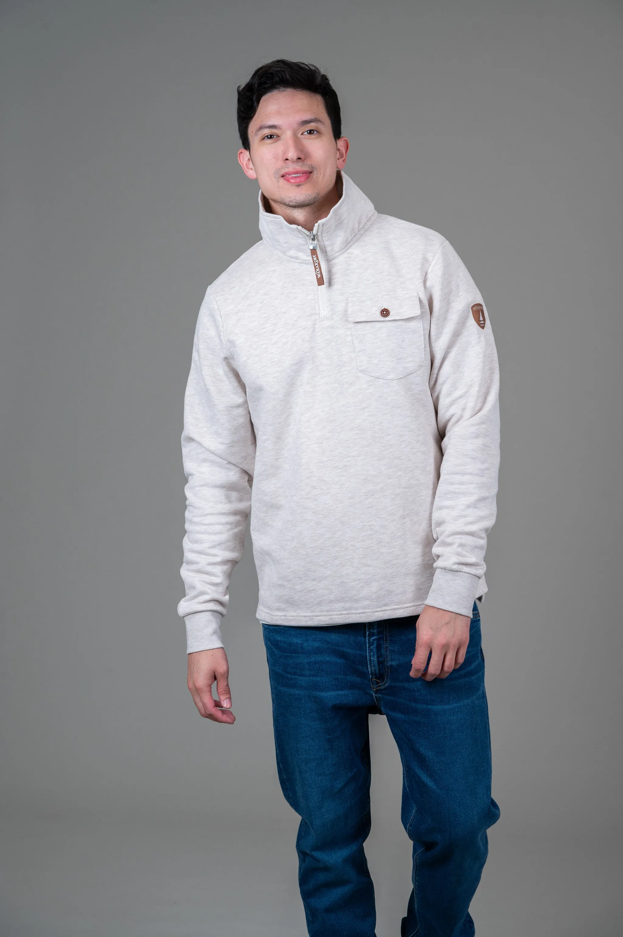 Bach Heather Oatmeal Half Zip Sweatshirt