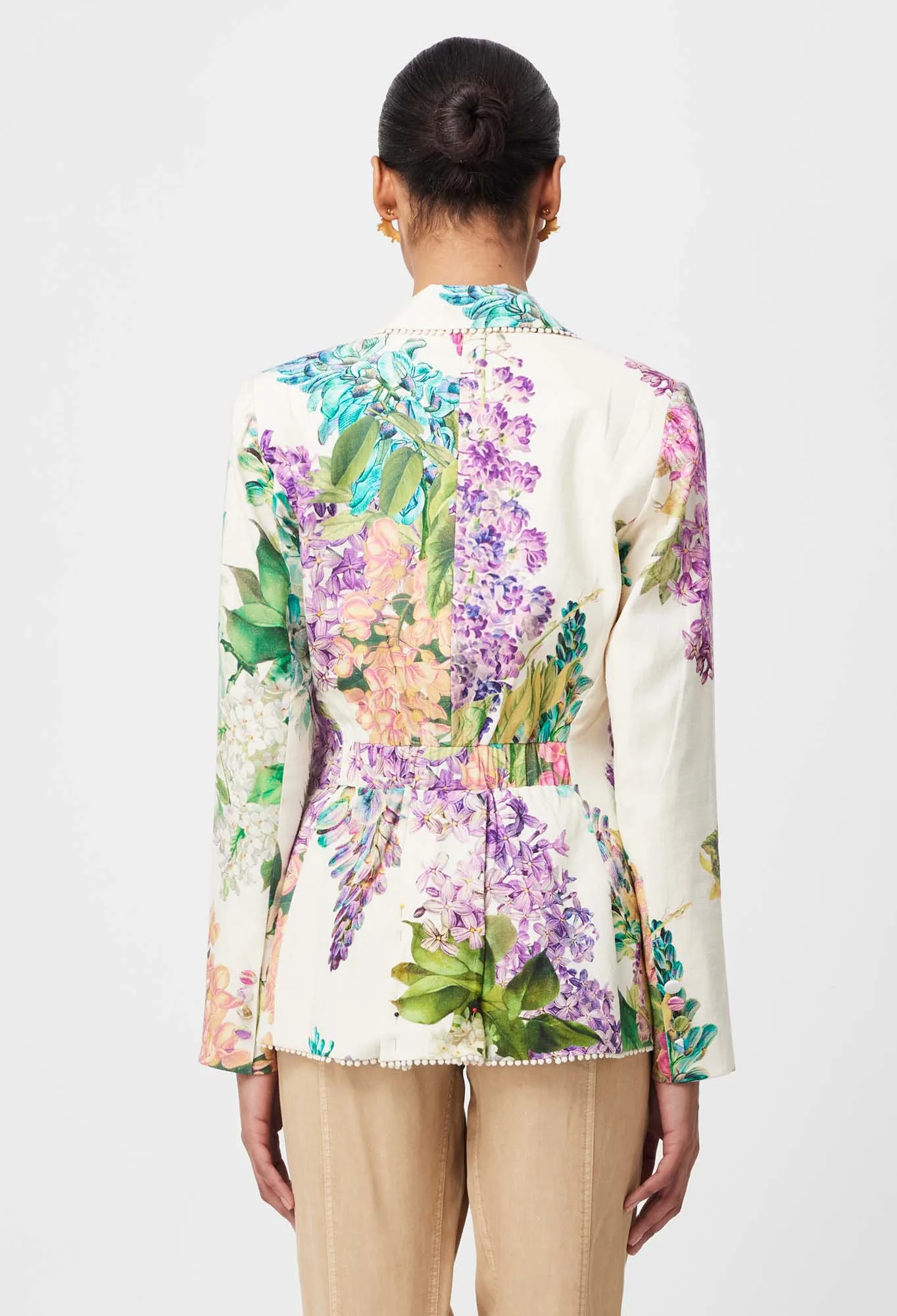 Bahia Floral Printed Linen Viscose Blazer