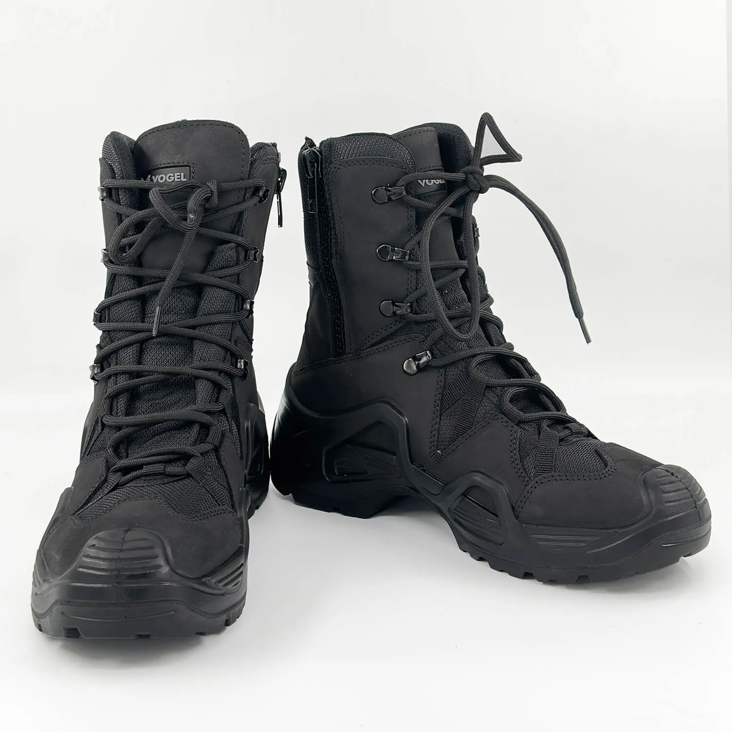 Black Tactical Military Zippered Long Outdoor Shoes (CR1)