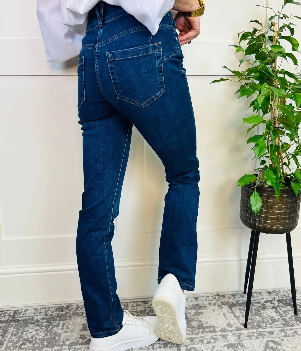 Blue Denim Waist Enhancer Slim Jeans