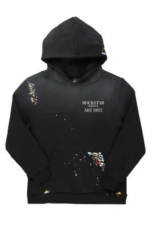 Boys Rockstar Art Dist. Black Graphic Hoodie