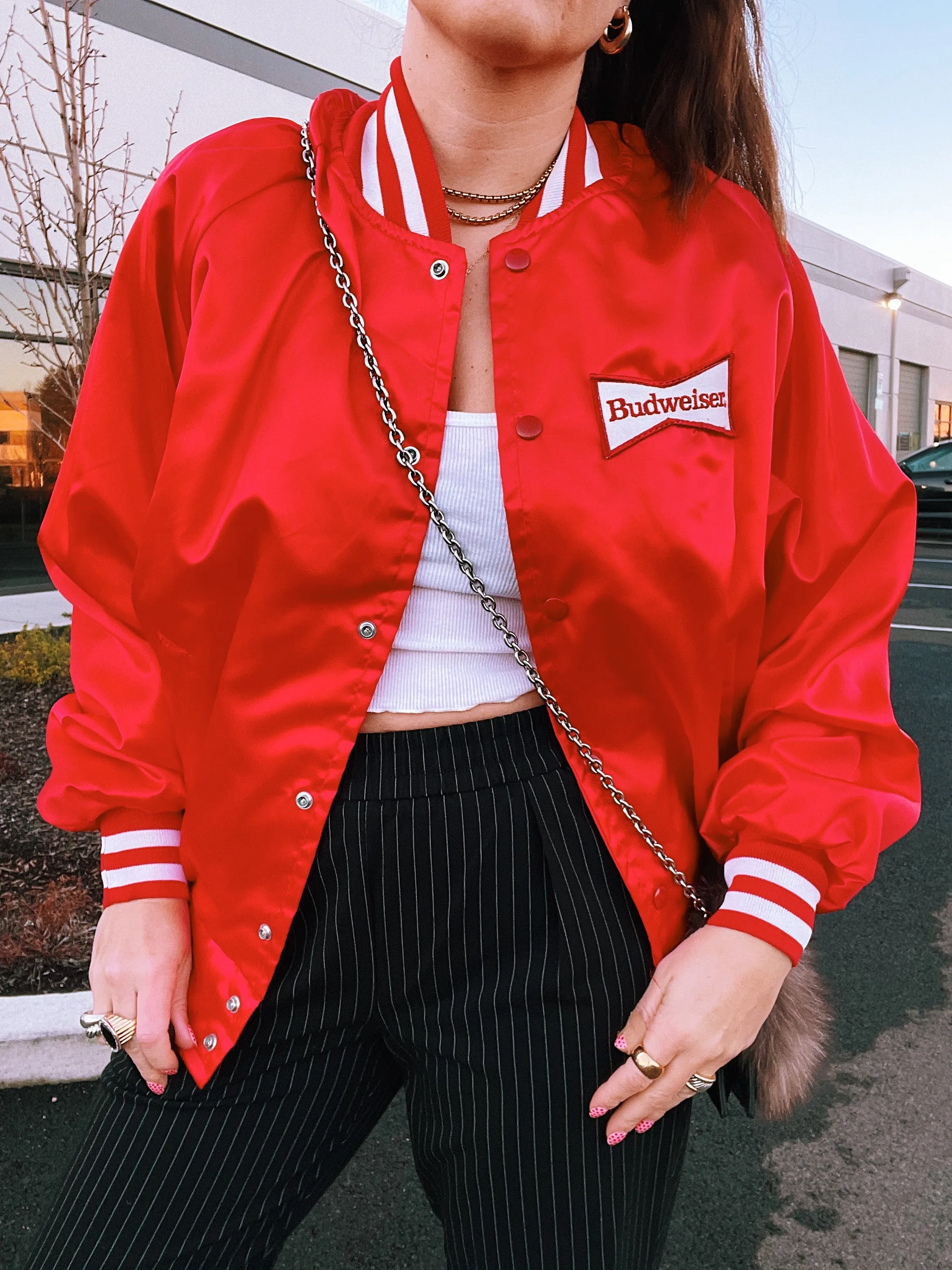 Budweiser Satin Bomber Jacket