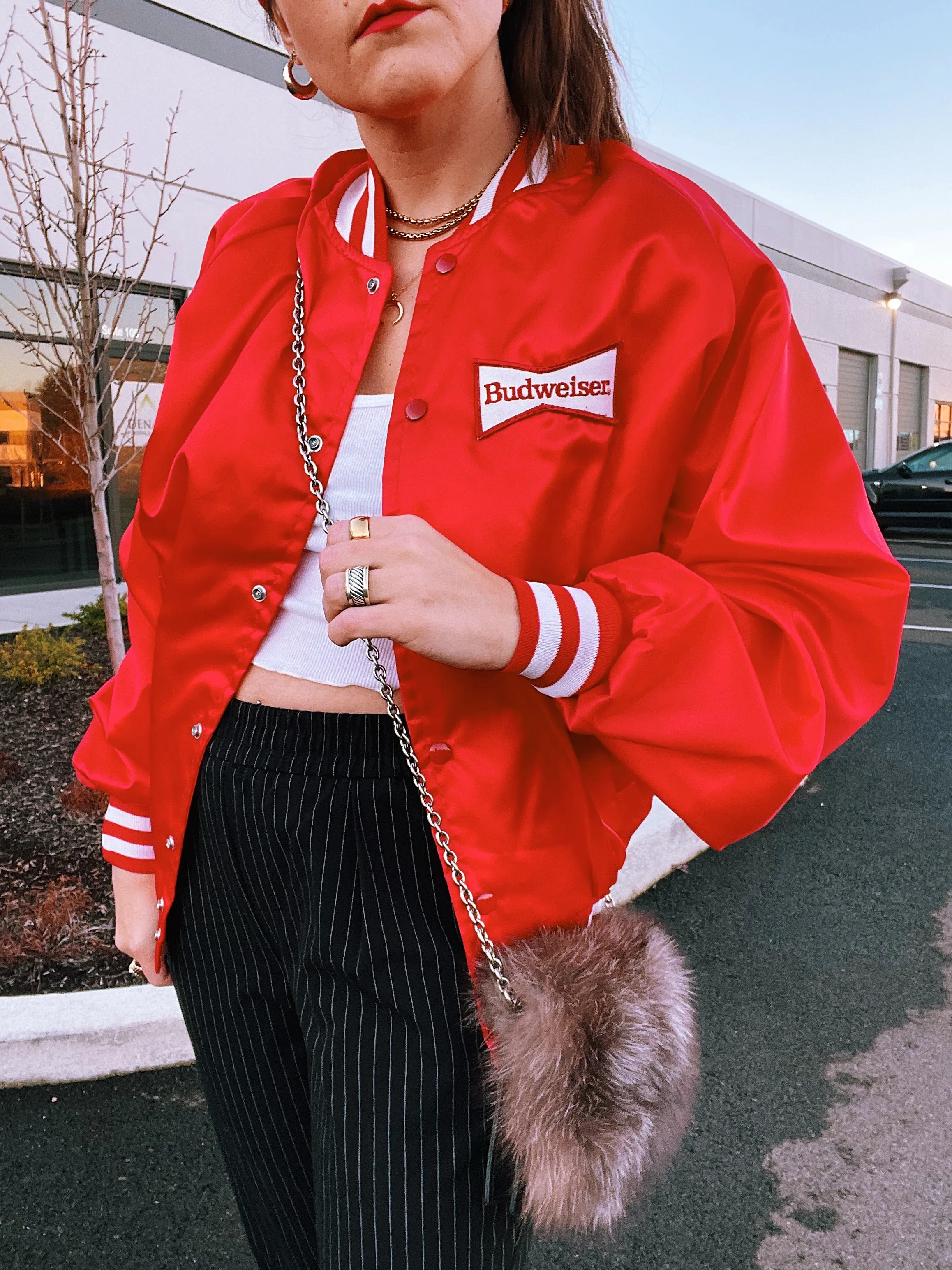 Budweiser Satin Bomber Jacket