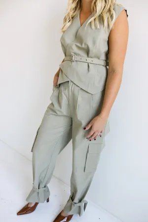 Cargo-Style High-Waisted Pants