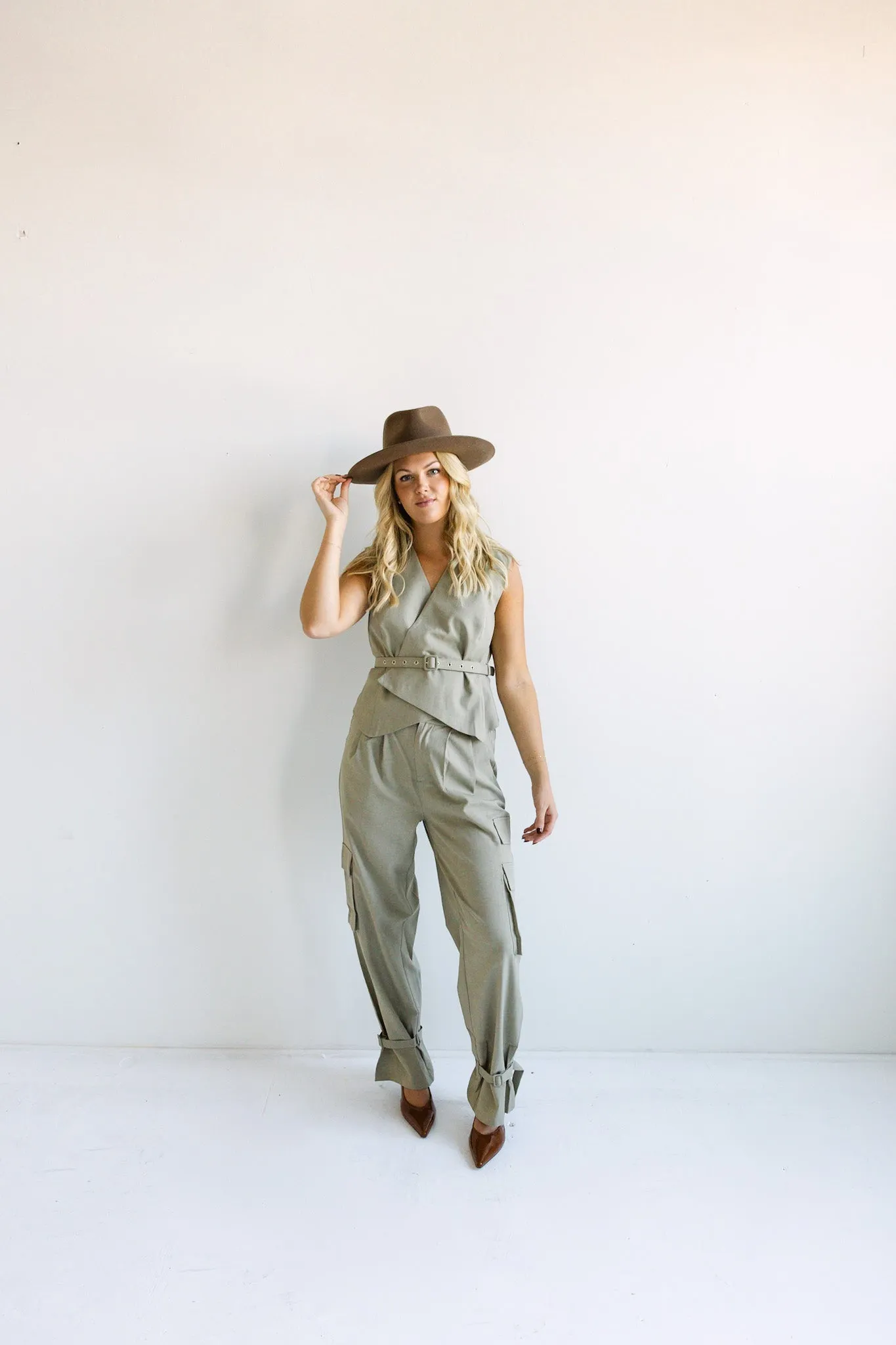 Cargo-Style High-Waisted Pants