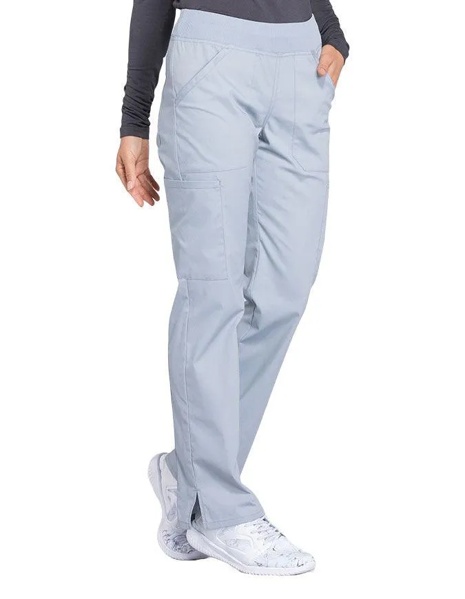 Cherokee Workwear Professionals Women's Elastic Waist Mid Rise Straight Leg Pull-on Cargo Tall Pant