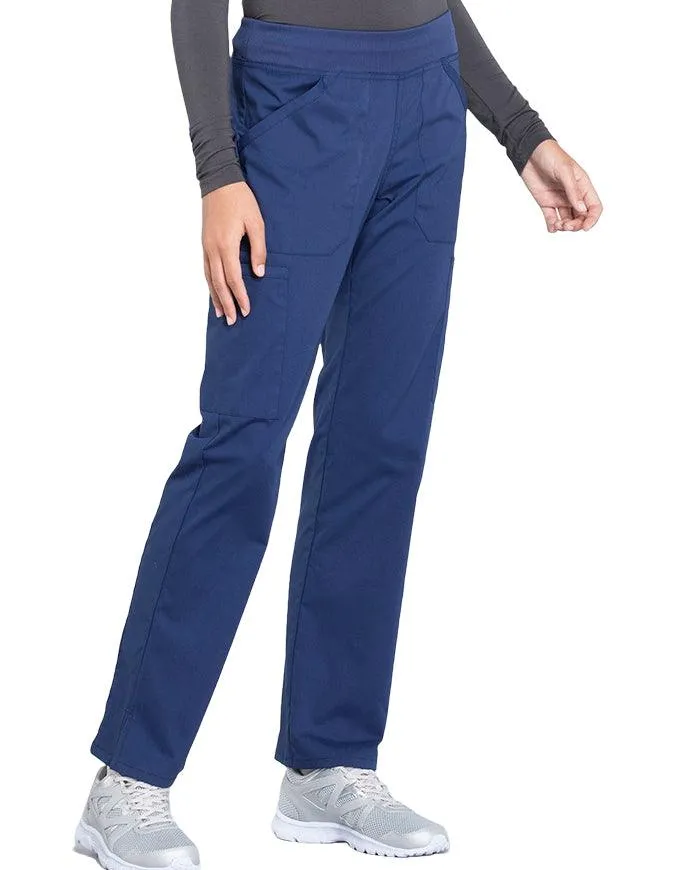 Cherokee Workwear Professionals Women's Elastic Waist Mid Rise Straight Leg Pull-on Cargo Tall Pant