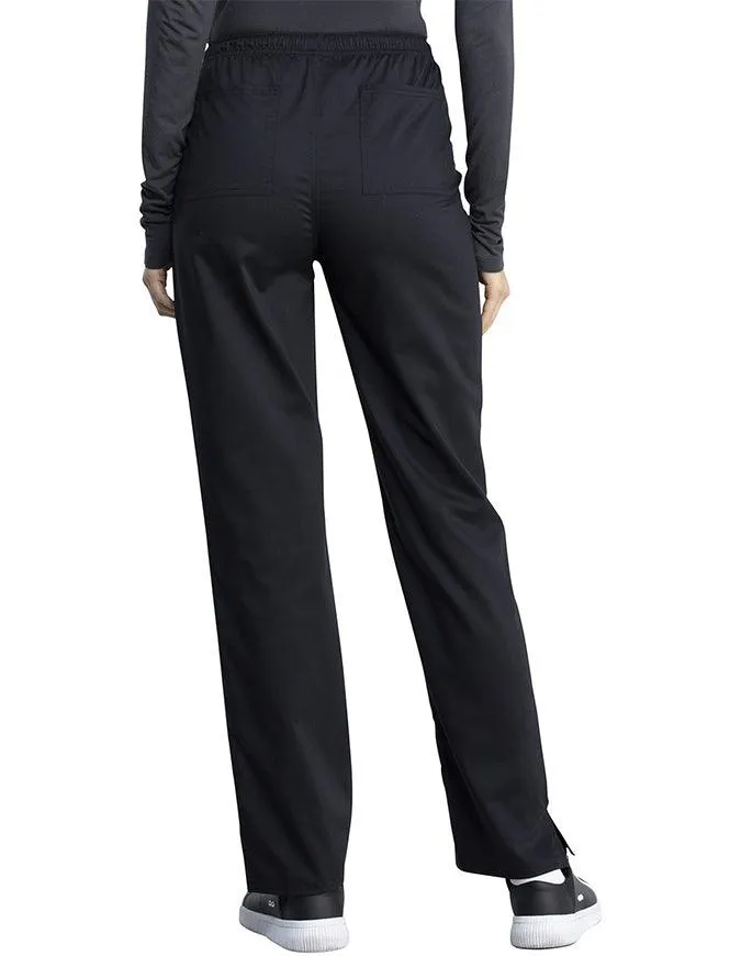 Cherokee Workwear Revolution Tech Women's Mid Rise Straight Leg Drawstring Pant