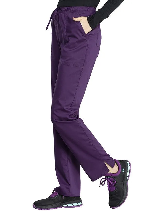 Cherokee Workwear Revolution Tech Women's Mid Rise Straight Leg Drawstring Pant