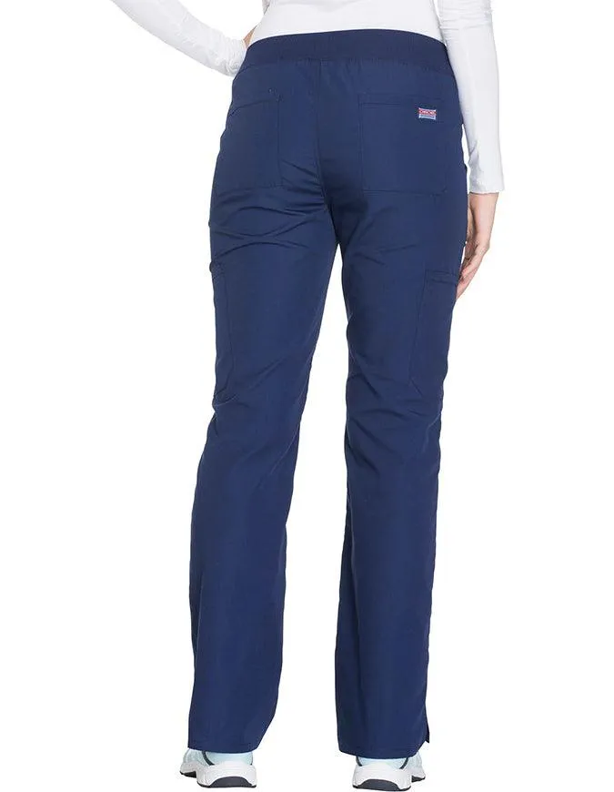 Cherokee Workwear Women's Mid Rise Straight Leg Pull-on Cargo Petite Pant