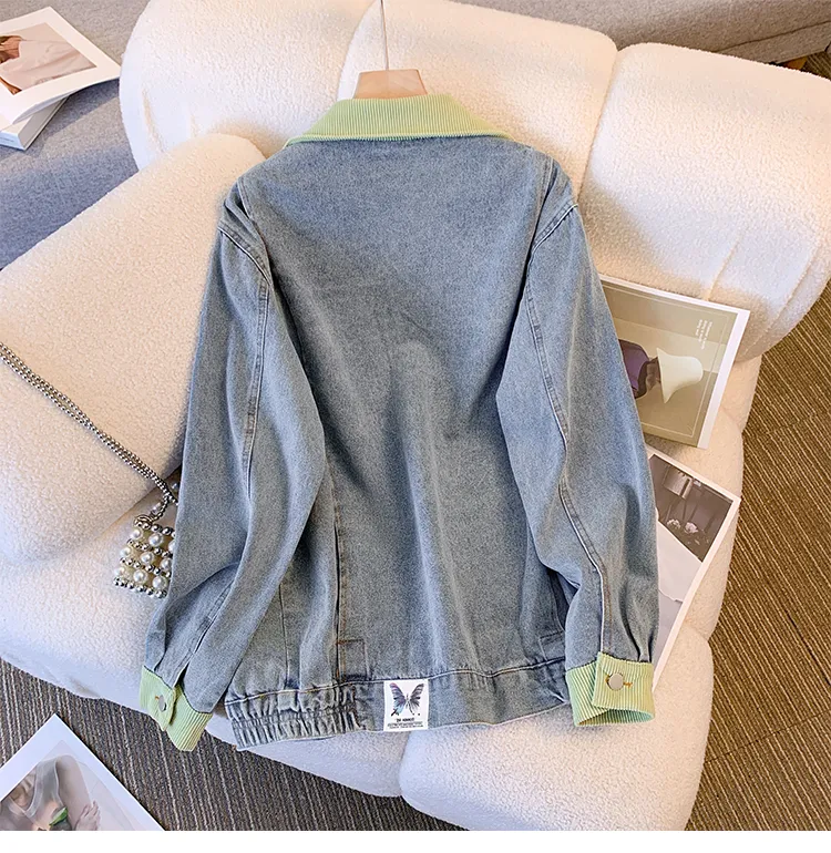 Chic Lapeled Loose-fit Denim Jacket