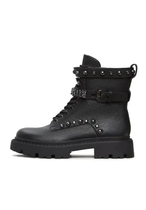 Combat Boots with Studded Detailing Becks - Black