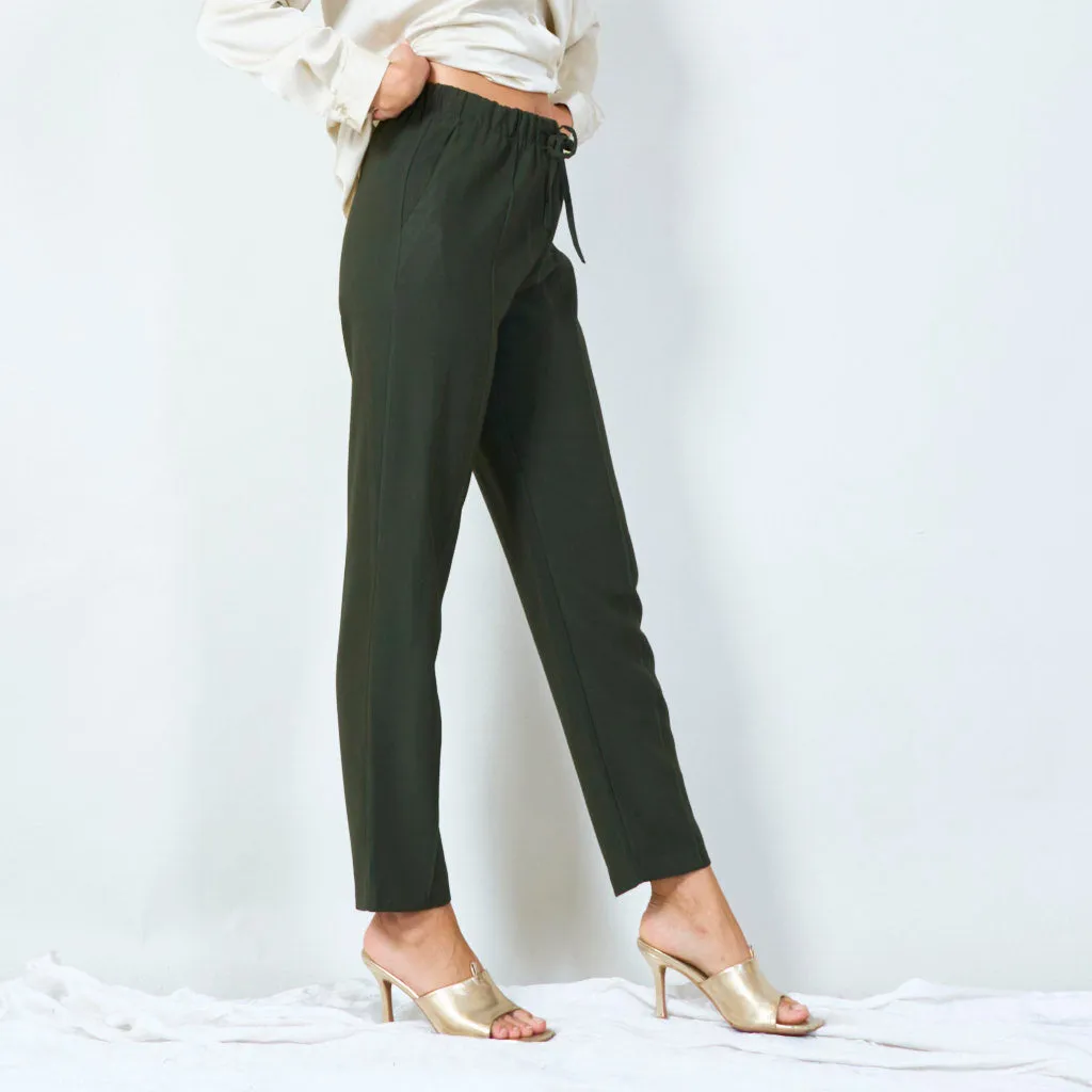 Comfortable elastic waist trousers wholesale