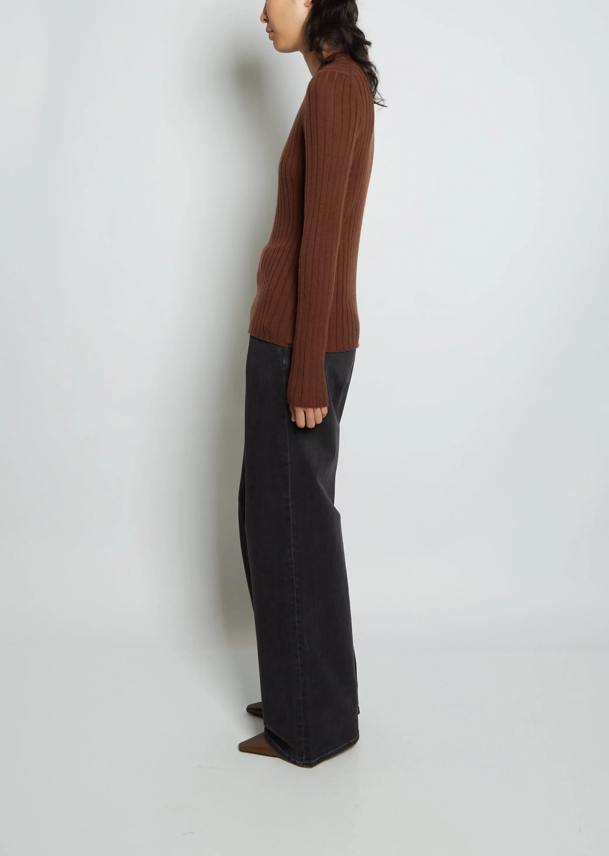 Dapa Wool Cashmere Sweater — Choco