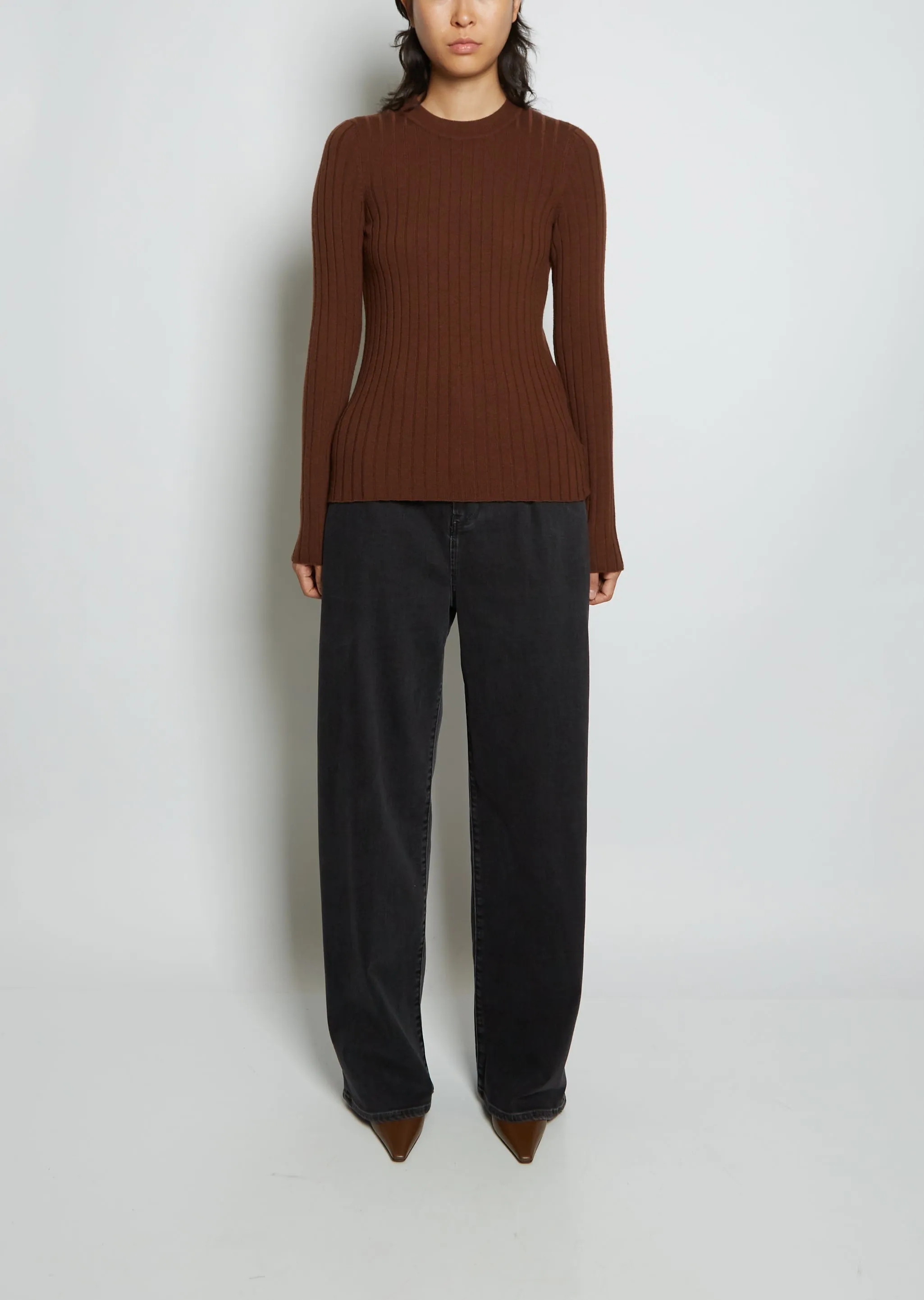 Dapa Wool Cashmere Sweater — Choco