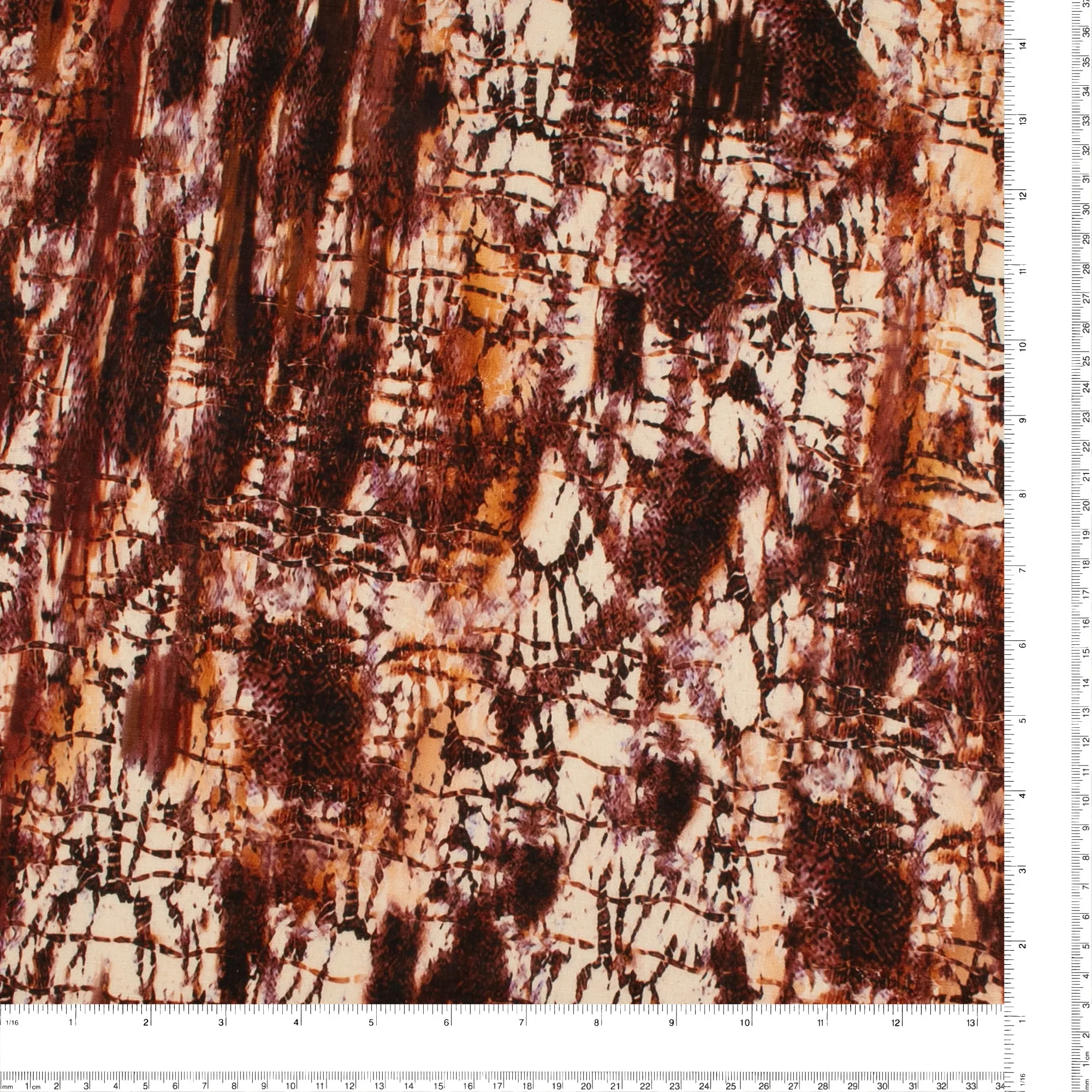 Digital Printed Linen Look - SALMA - Brown