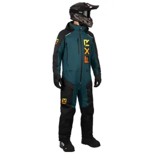 FXR Mens Recruit Lite Snowmobile Monosuit Dark Steel/Inferno