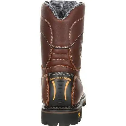 Georgia Men's AMP LT 9" Logger Comp Toe WP Work Boot -  Brown - GB00238