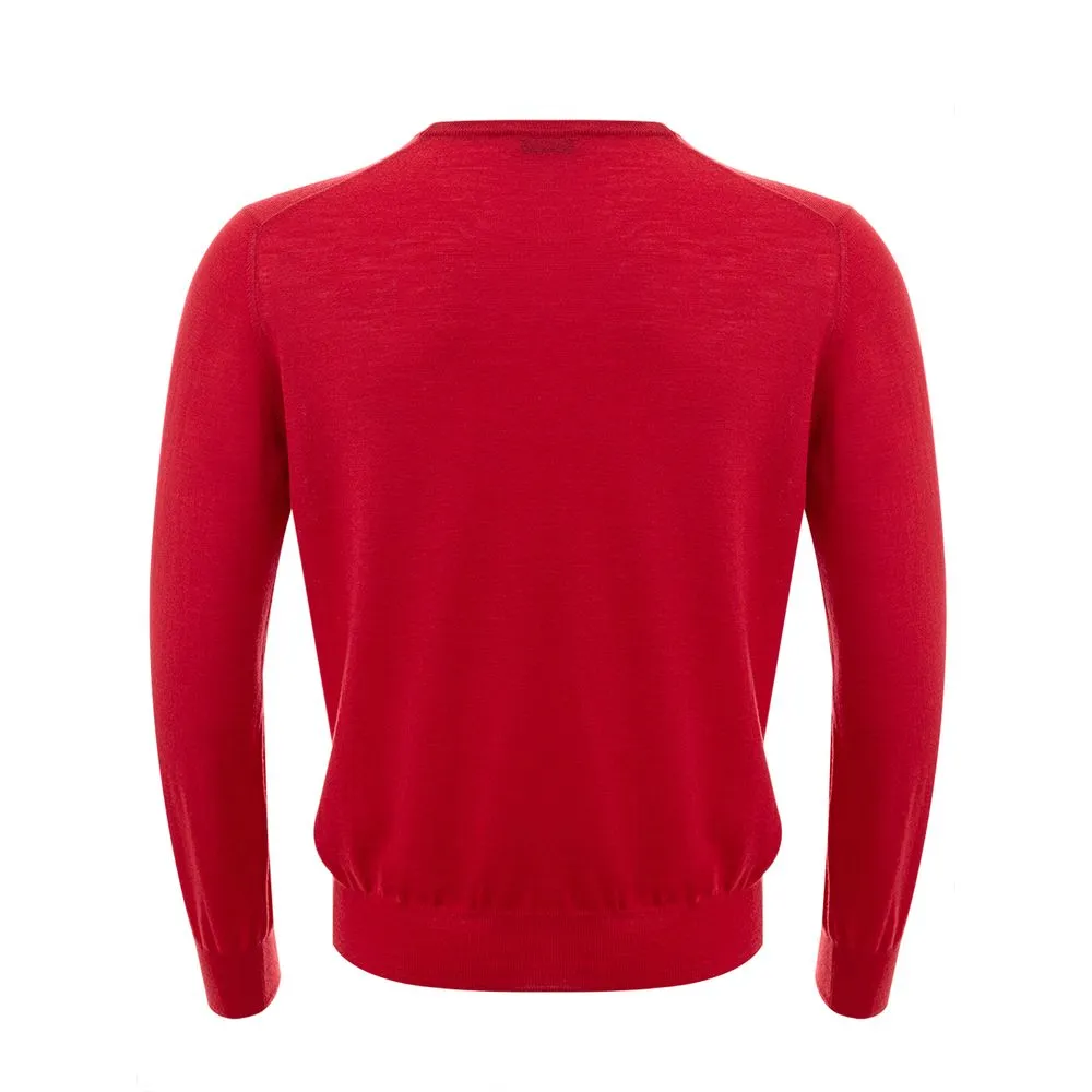 Gran Sasso Elegant Red Wool Sweater for Men