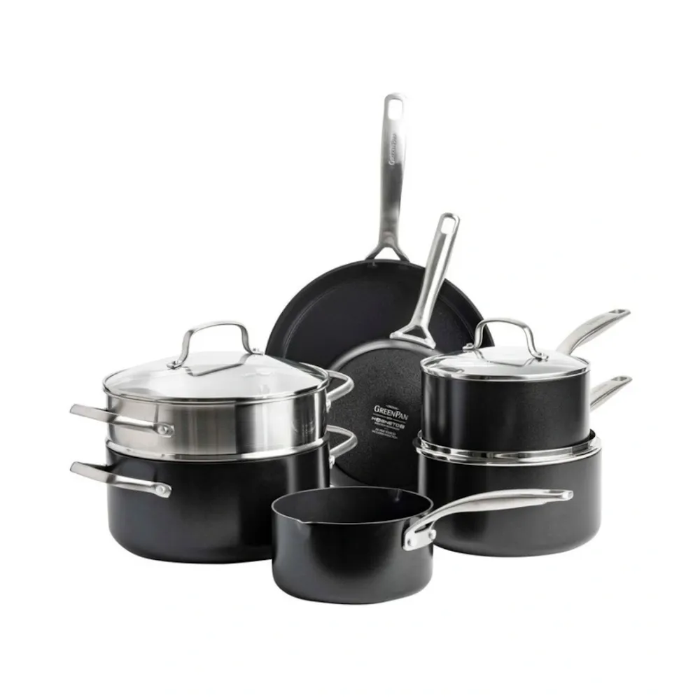 GreenPan Copenhagen 7Pcs Set, Black [PFAS FREE]