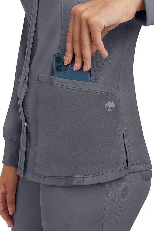 HH-Works Women's Megan Snap Front Scrub Jacket | Pewter