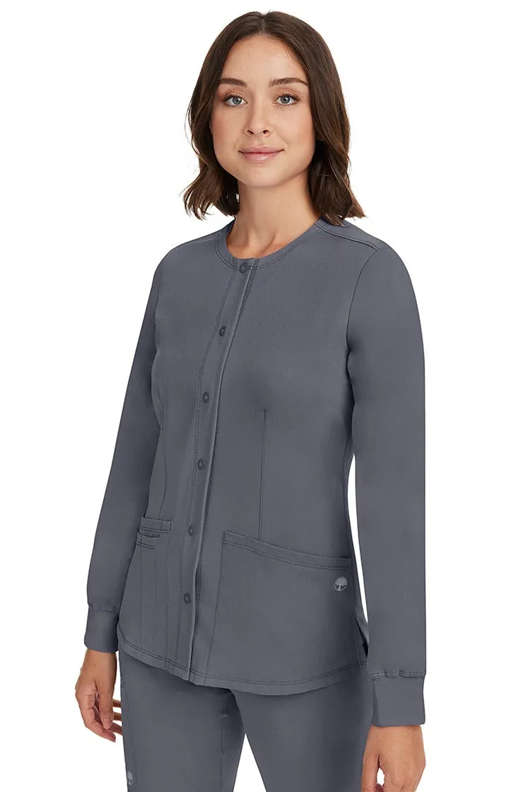 HH-Works Women's Megan Snap Front Scrub Jacket | Pewter