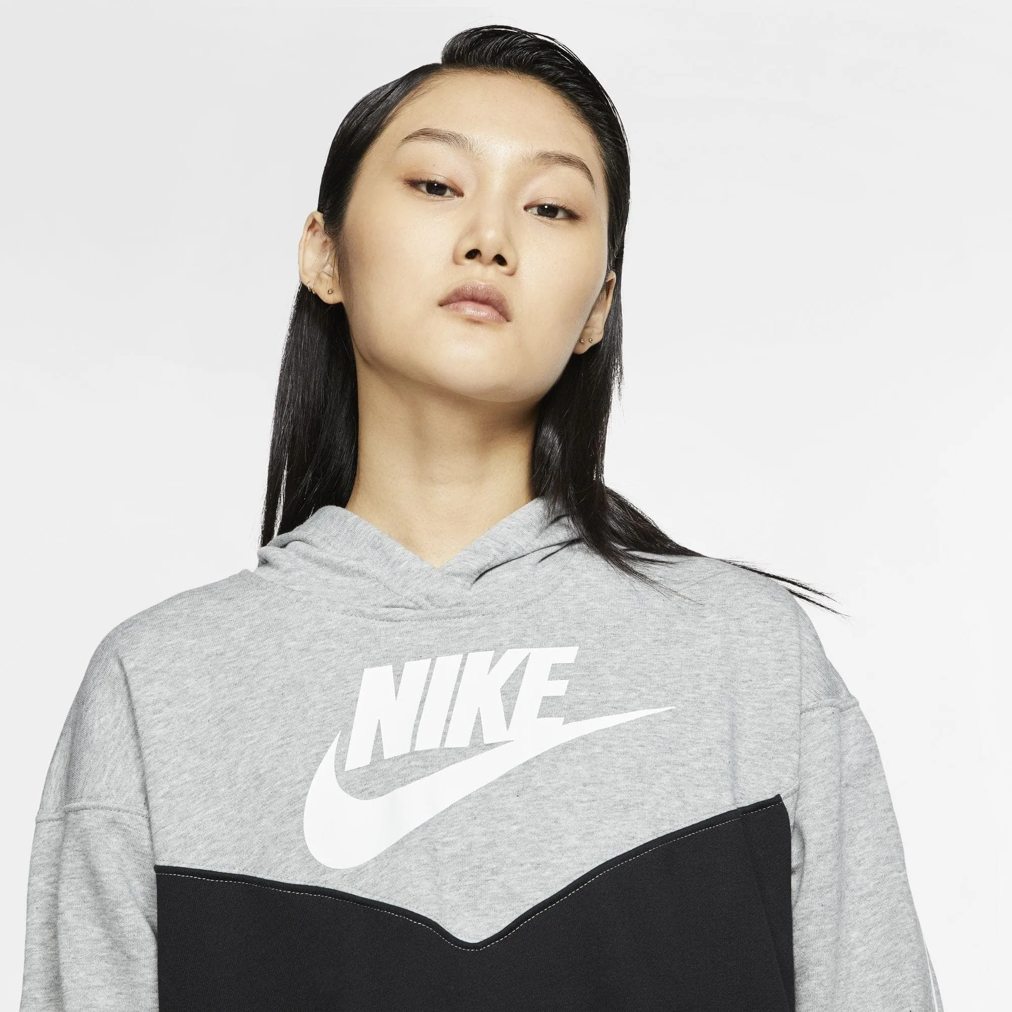 Hoodie Dress Black/Dk Grey Heather/White From Nike