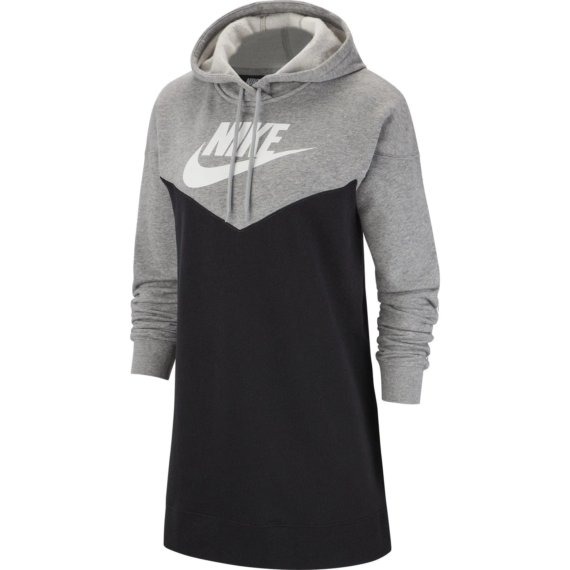 Hoodie Dress Black/Dk Grey Heather/White From Nike