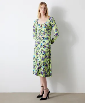 Ipekyol Floral Print Skirt With Twist Detailed Lime