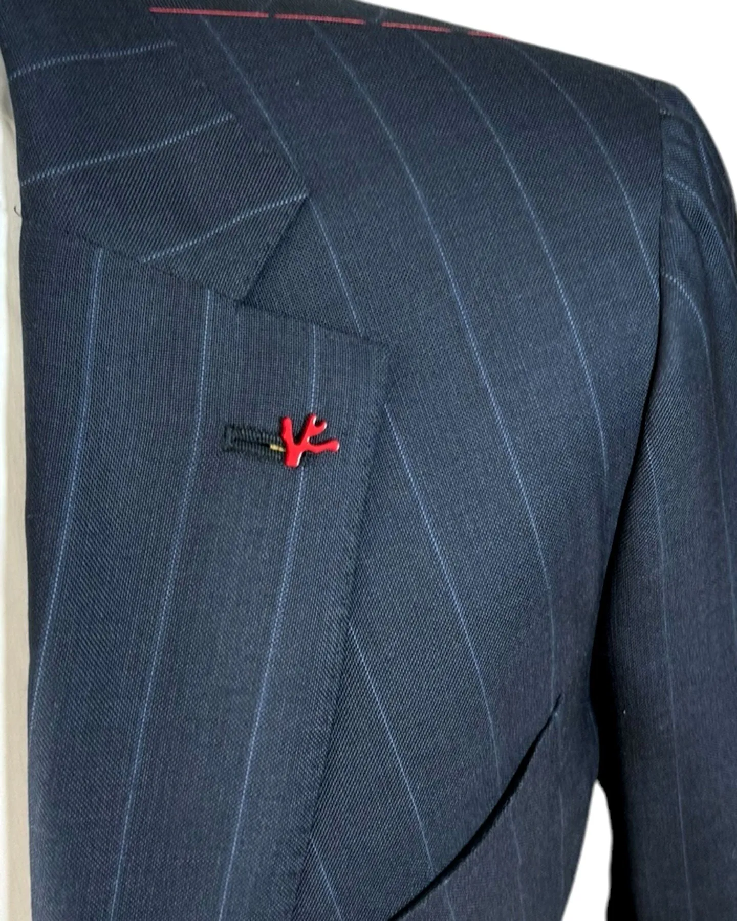 Isaia Suit Midnight Blue Pin Stripe EU 50/ US 40