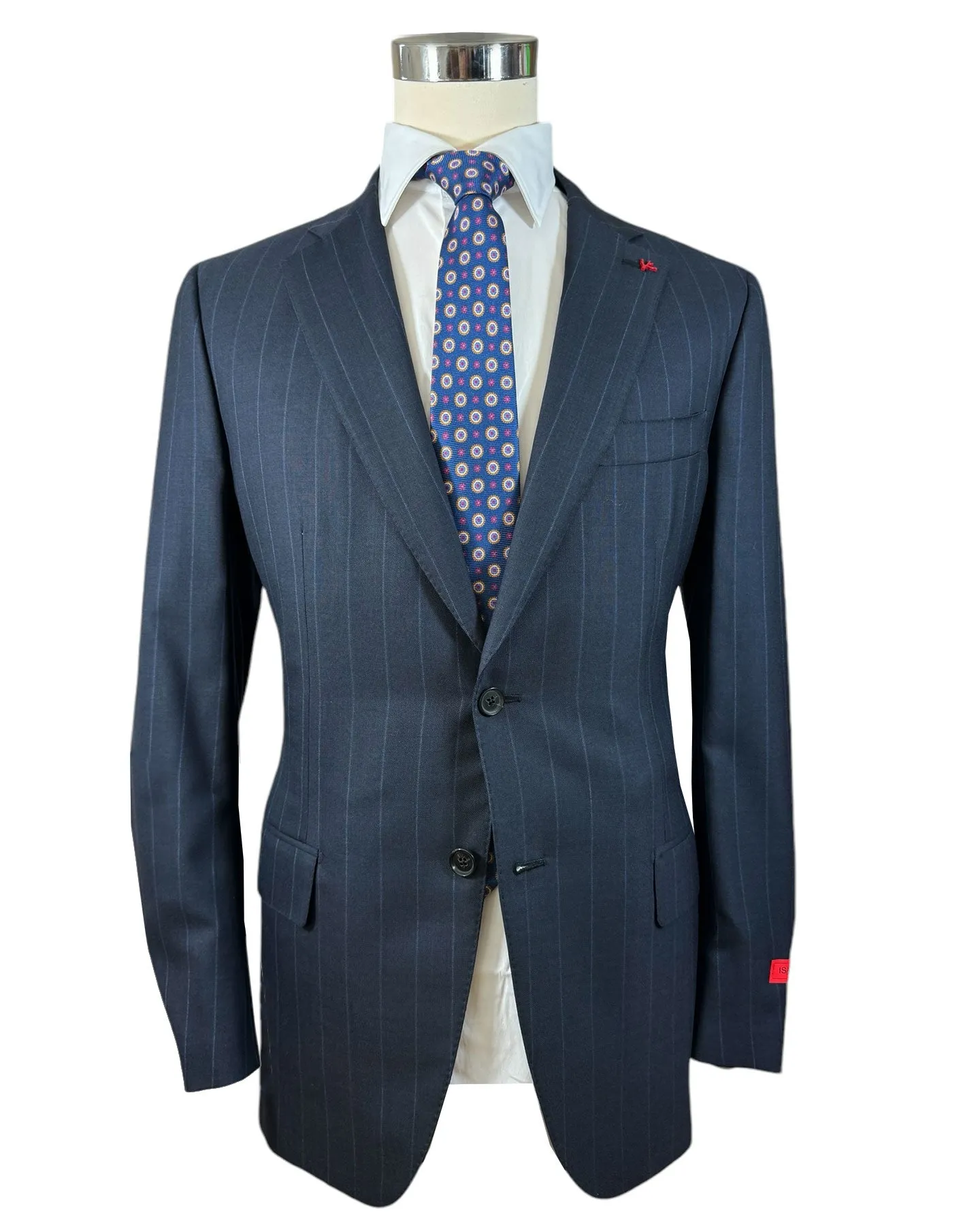 Isaia Suit Midnight Blue Pin Stripe EU 50/ US 40