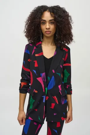 Joseph Ribkoff Black/Multi Abstract Print Blazer Jacket 244231