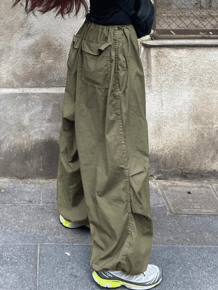 Joskaa Size Friendly Low Waist Parachute Cargo Pants