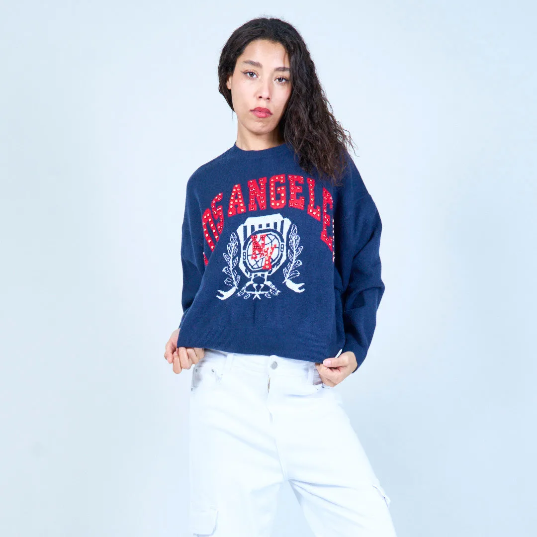 Los Angeles statement sweater with stud details wholesale