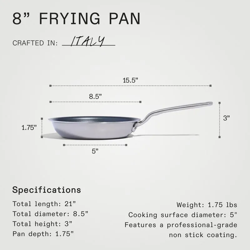 Made In Stainless Steel Fry Pan 12 in. Black/Silver