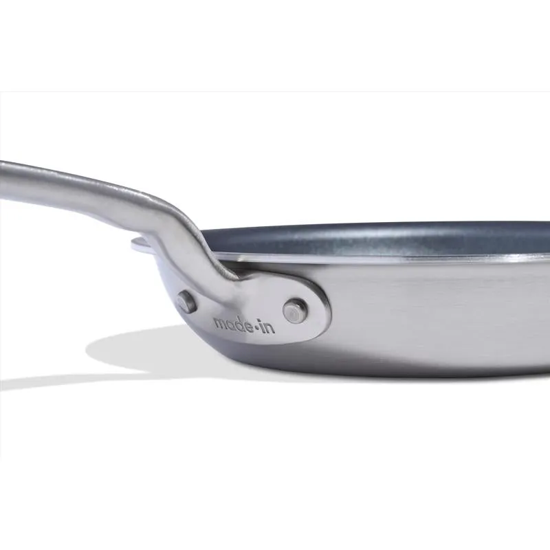 Made In Stainless Steel Fry Pan 12 in. Black/Silver