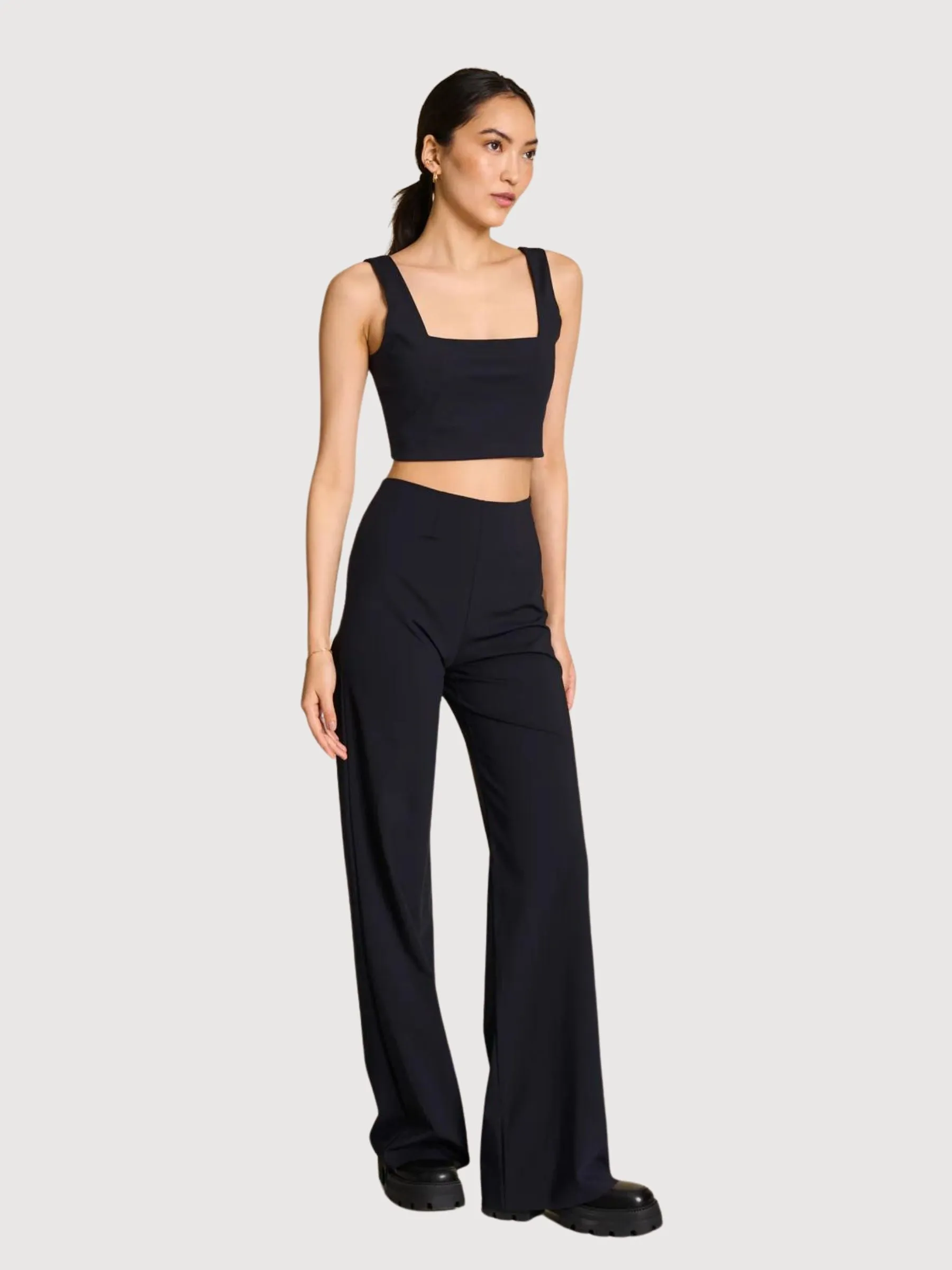 Marlene Black Woman Wide Trousers | Jan N June