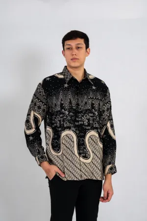 Men's Batik Shirt - Nightscape | Long Sleeves