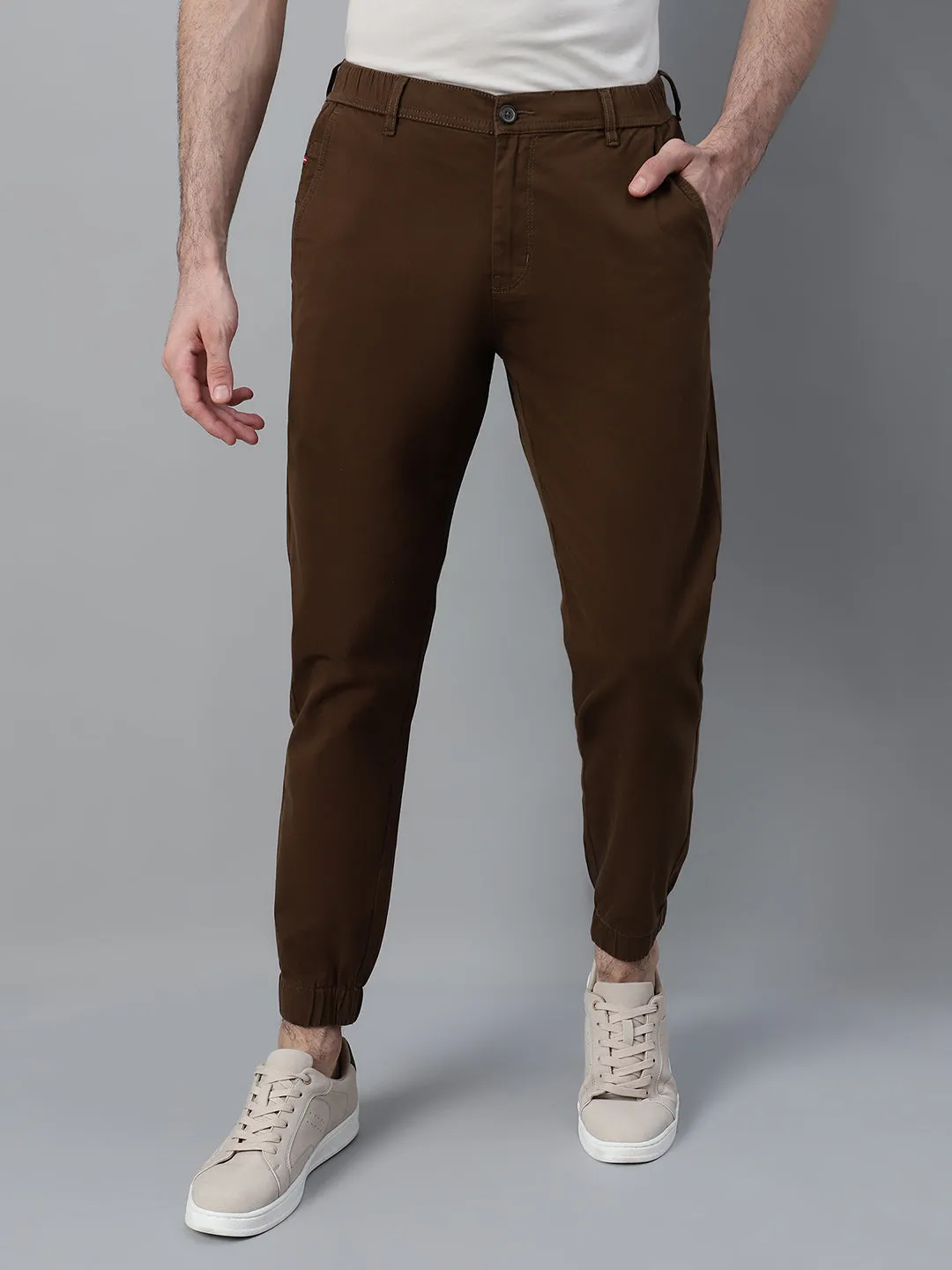 Men's Brown Solid Casual Jogger