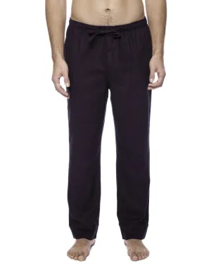 Mens Gingham 100% Cotton Flannel Lounge Pants - Herringbone Fig/Black