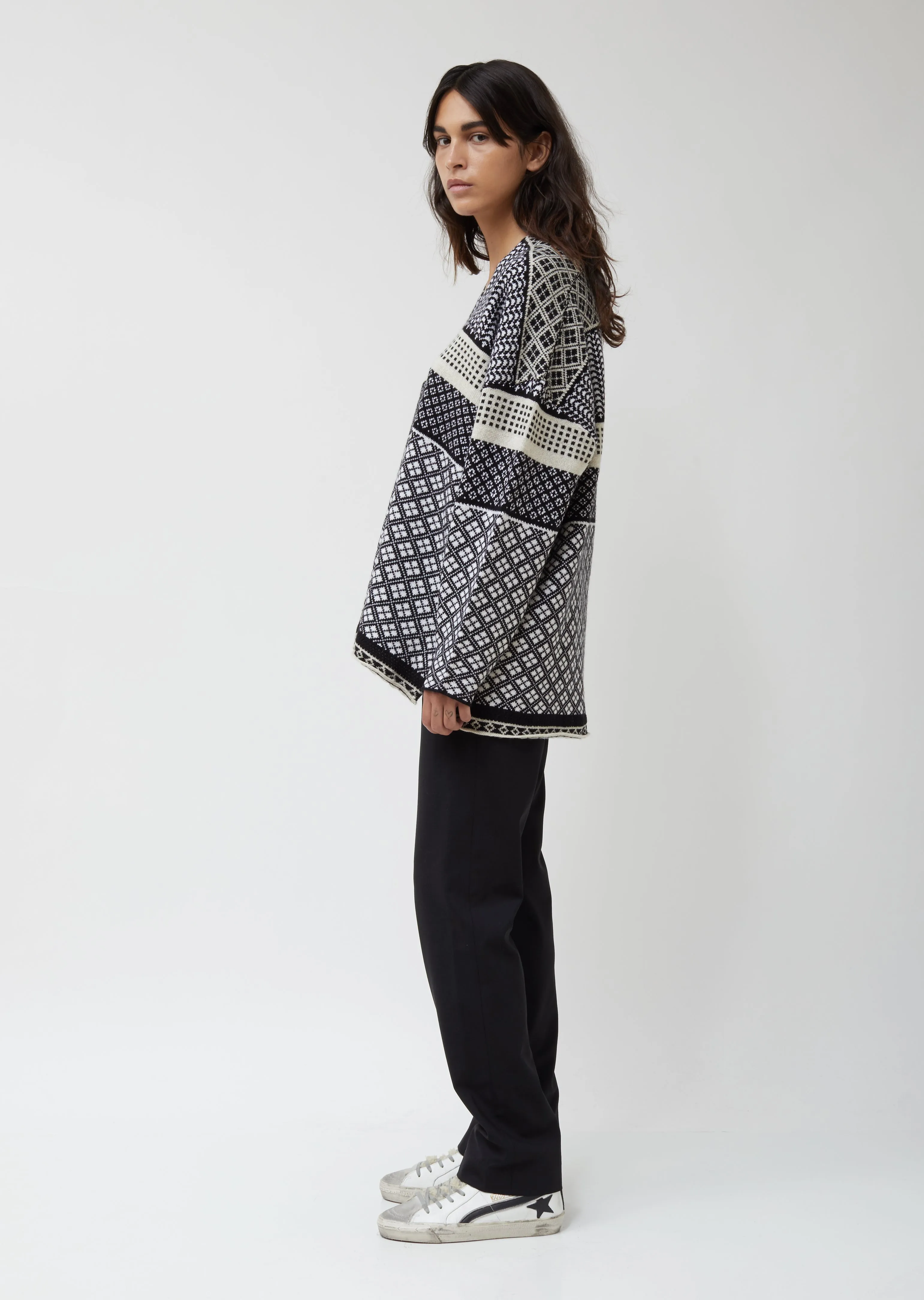 Merino-Cashmere Blend Poncho Pullover