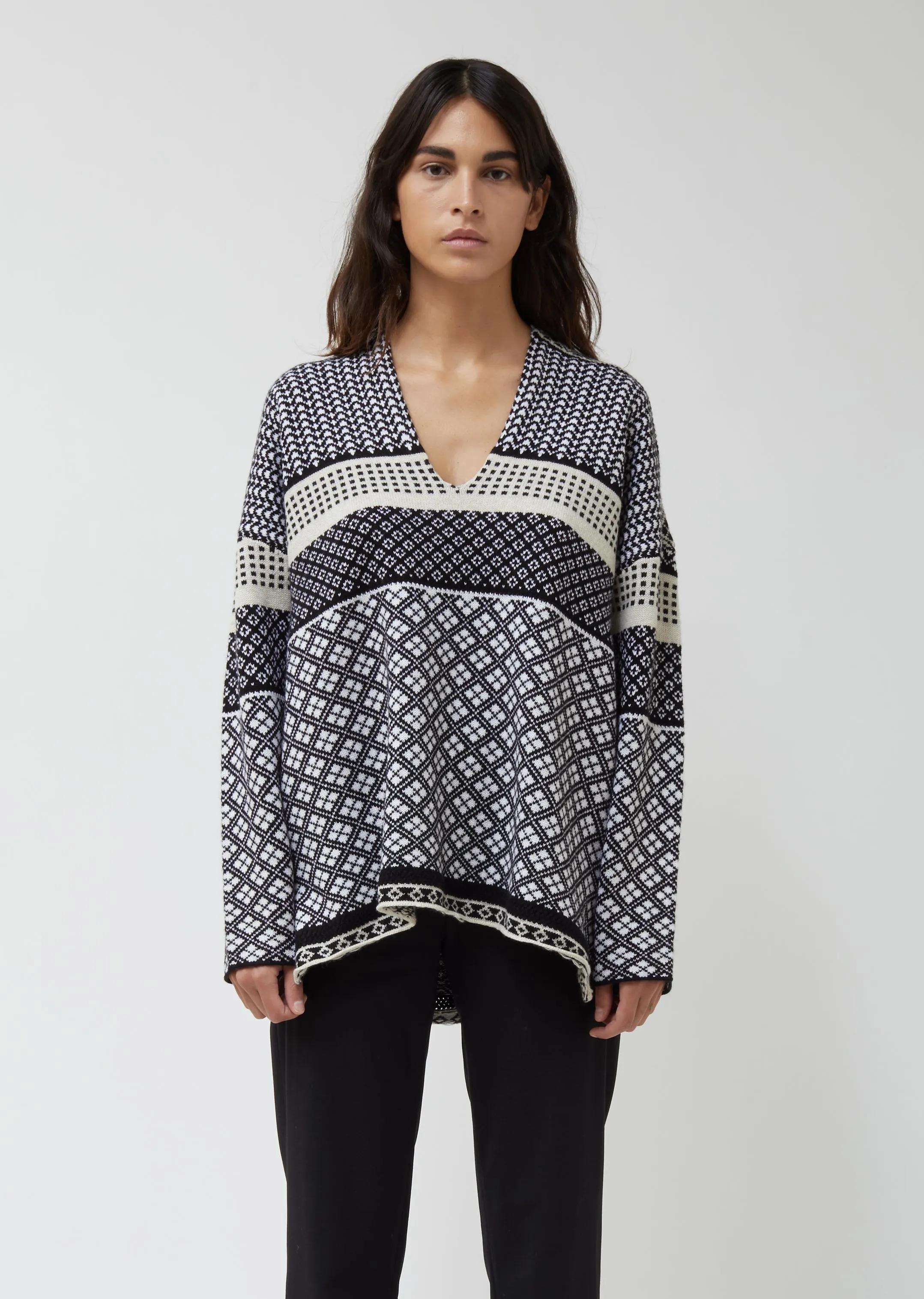 Merino-Cashmere Blend Poncho Pullover